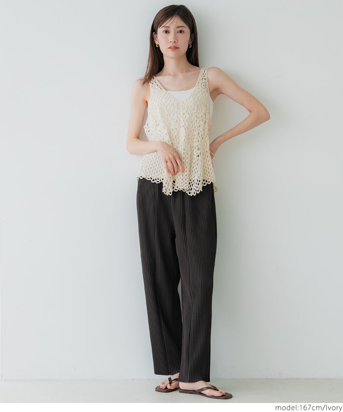 コカ coca クロシェタンクトップベスト （Black） Black