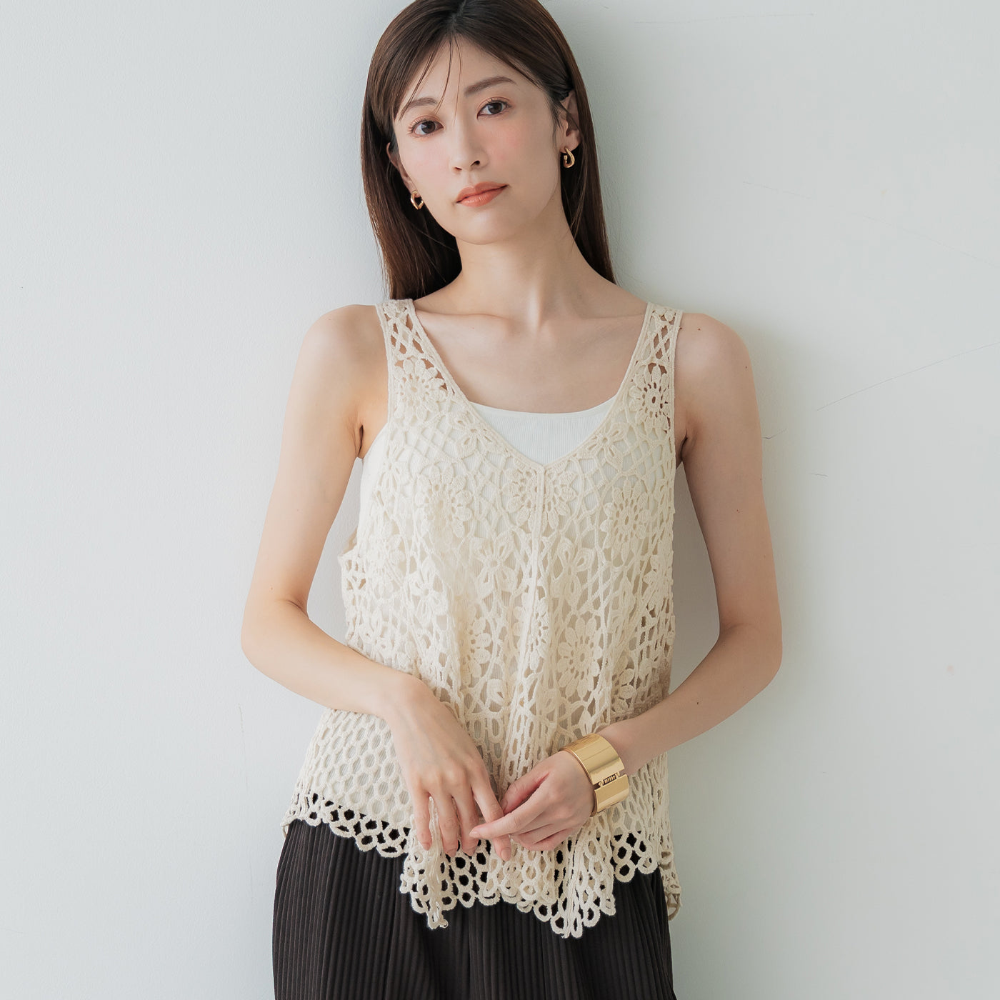 コカ coca クロシェタンクトップベスト （Ivory） Ivory