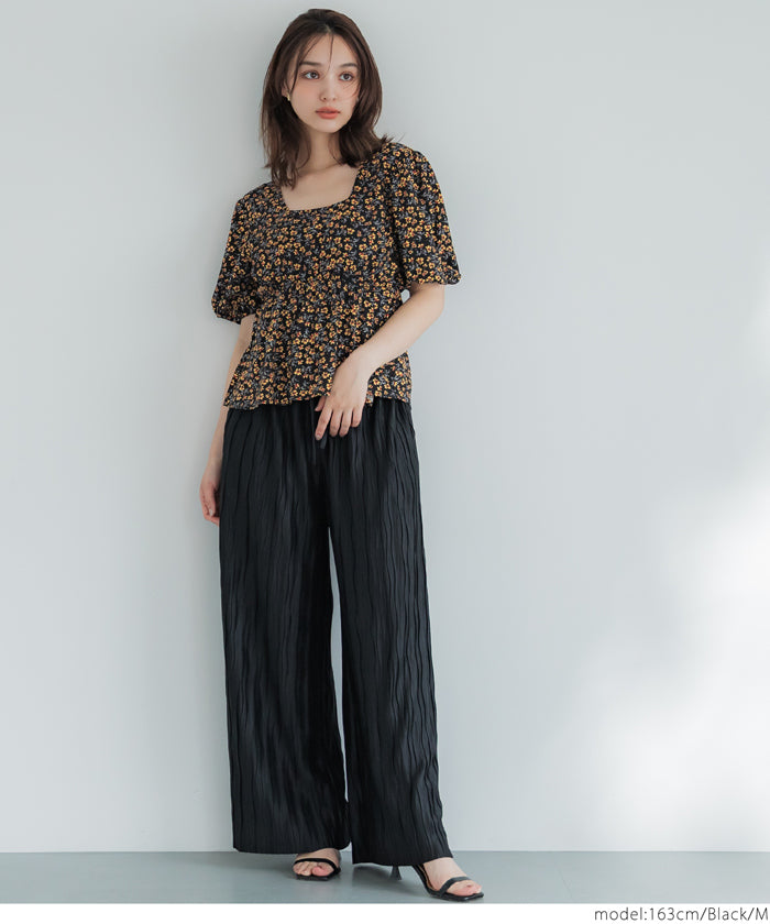 コカ coca ビンテージレーヨンフラワーブラウス （Black） Black