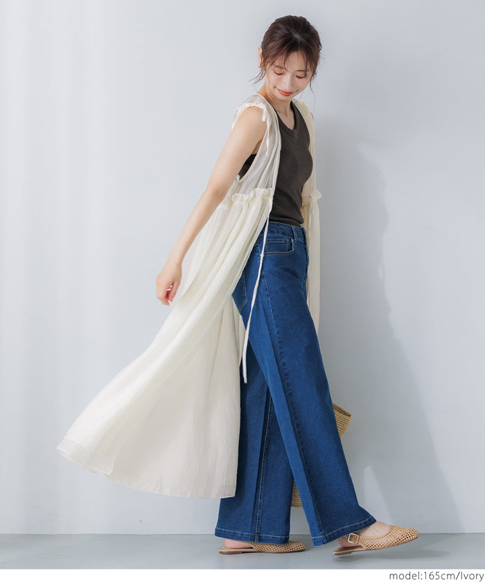 コカ coca シアーギャザーロングジレ （Ivory） Ivory