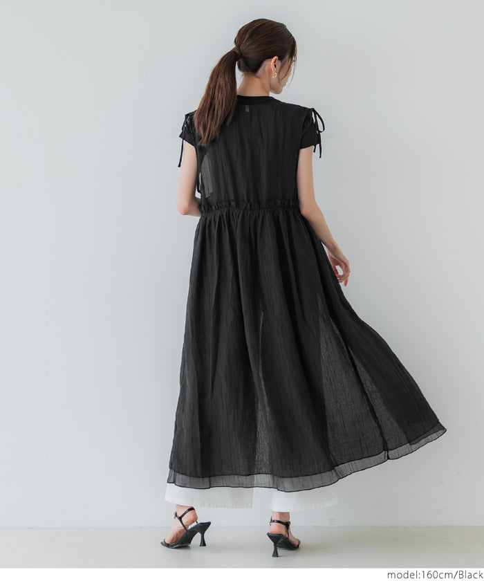 コカ coca シアーギャザーロングジレ （Ivory） Ivory