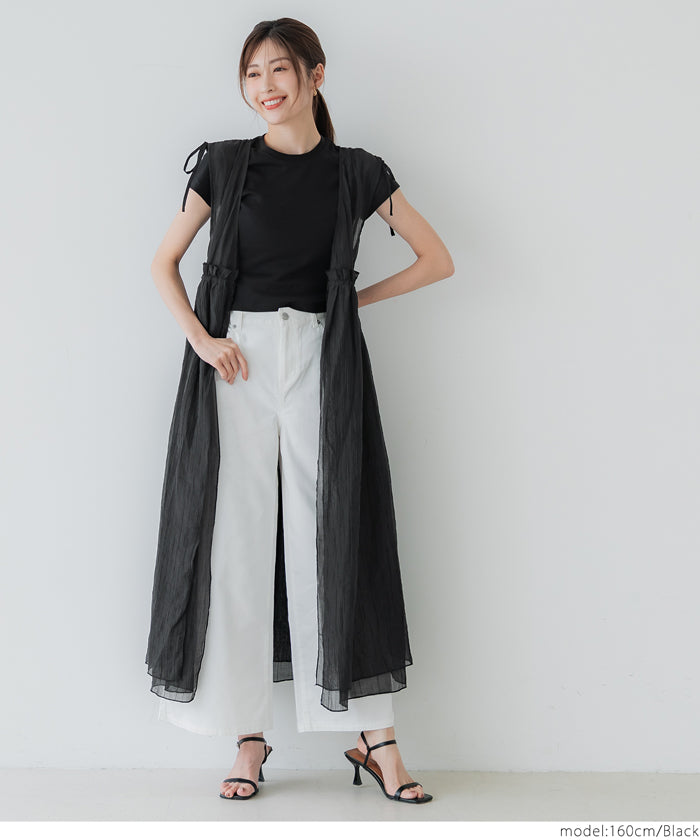 コカ coca シアーギャザーロングジレ （Ivory） Ivory