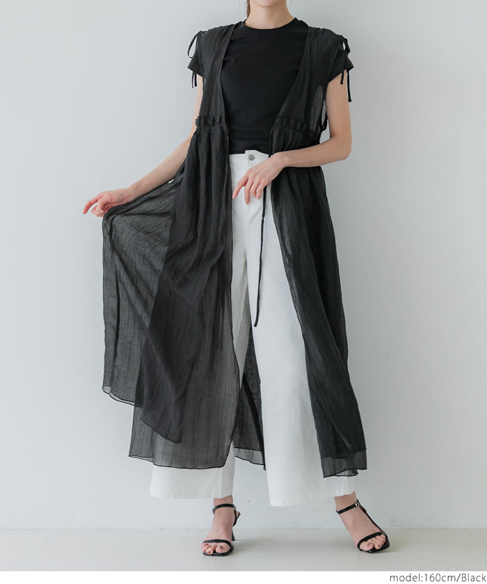 コカ coca シアーギャザーロングジレ （Ivory） Ivory