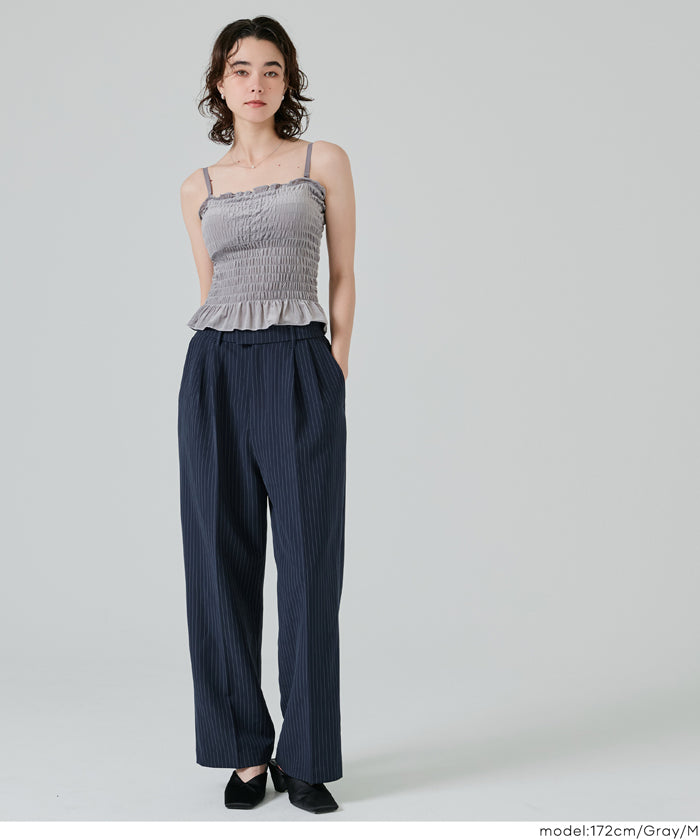 コカ coca OUT BRA ベロアシャーリングキャミソール （Gray） Gray