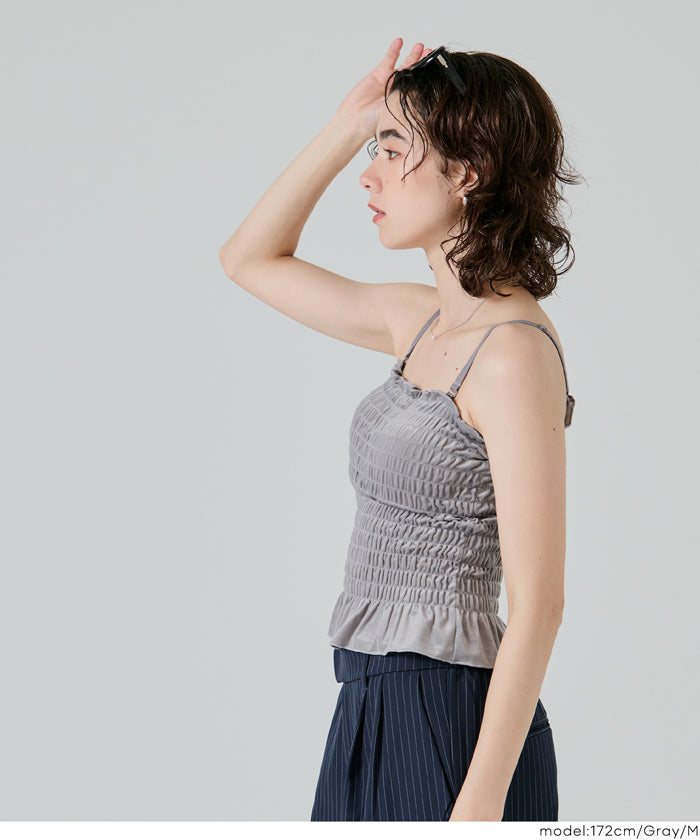 コカ coca OUT BRA ベロアシャーリングキャミソール （Gray） Gray