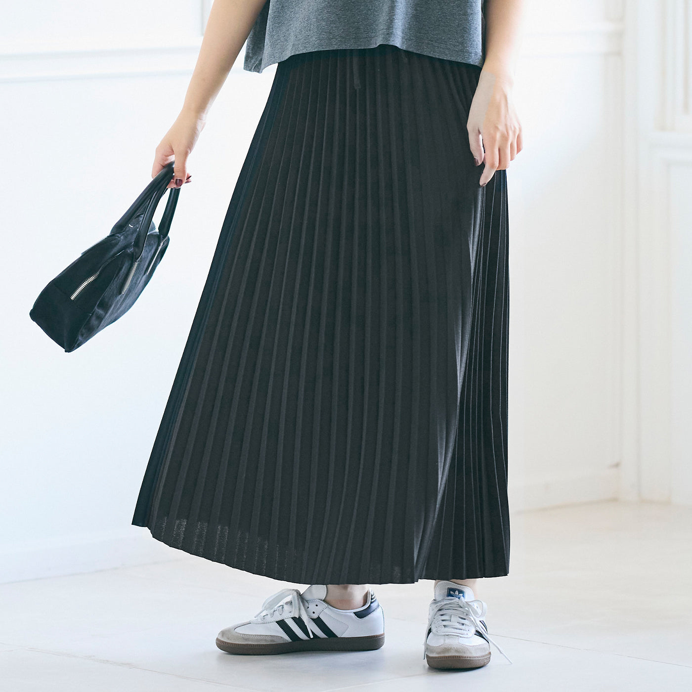 コカ coca プリーツフレアスカート （Black） Black