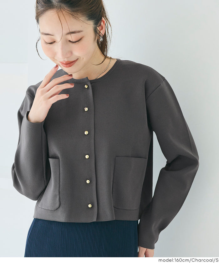 コカ coca ゴールドボタンクルーネックニットカーディガン （Navy） Navy