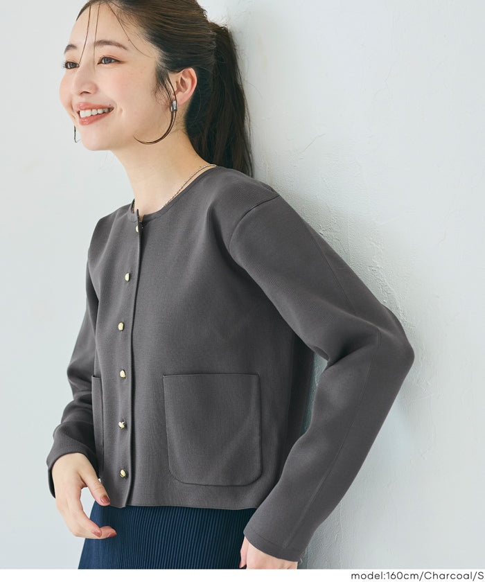 コカ coca ゴールドボタンクルーネックニットカーディガン （Navy） Navy