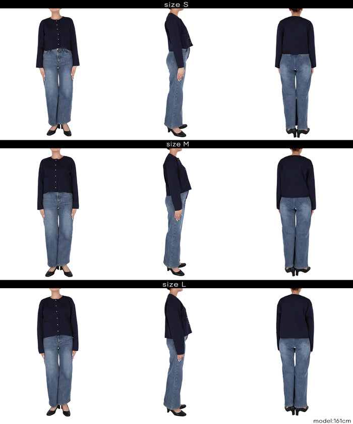 コカ coca ゴールドボタンクルーネックニットカーディガン （Navy） Navy