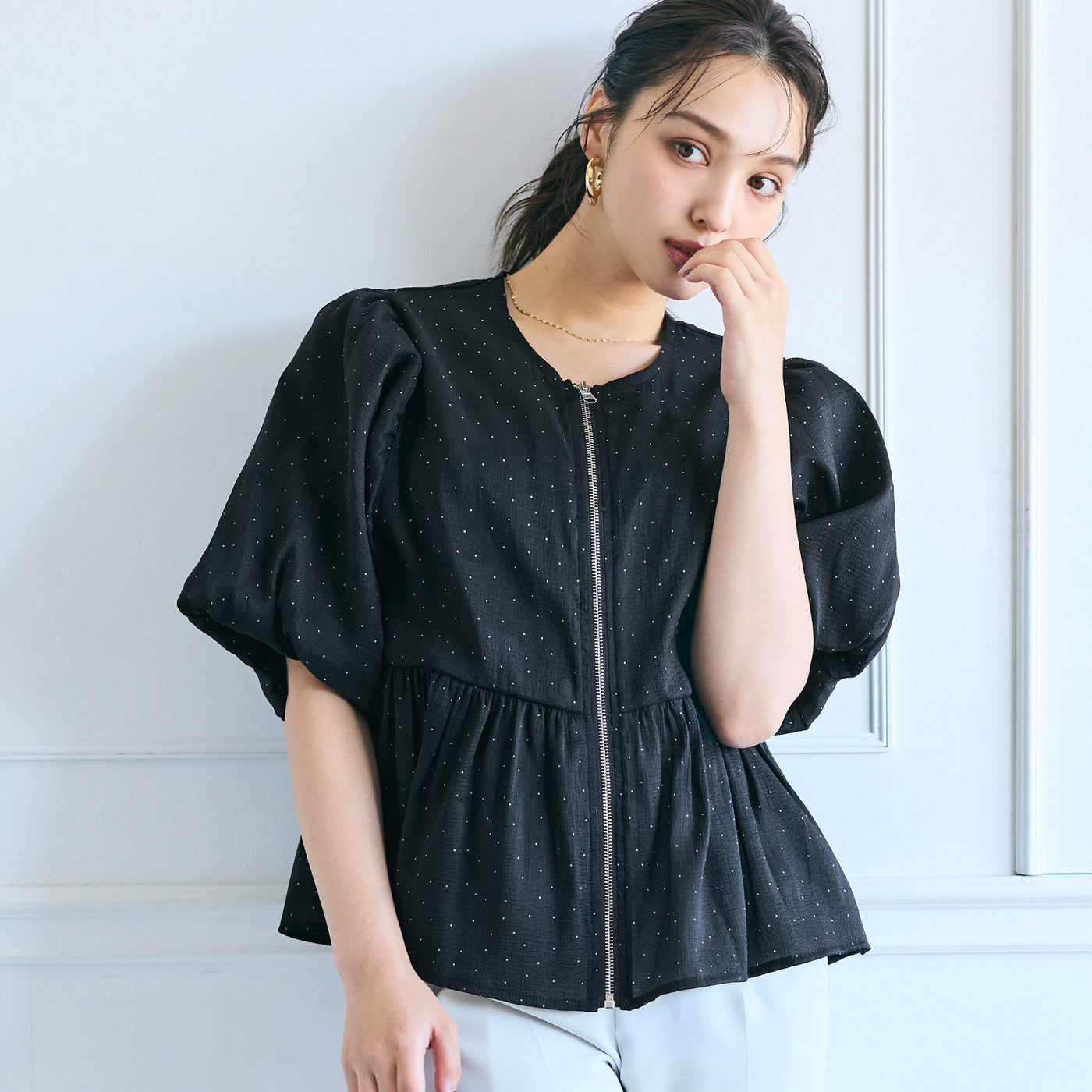 コカ coca シースルーフレアブラウスジャケット （Black） Black
