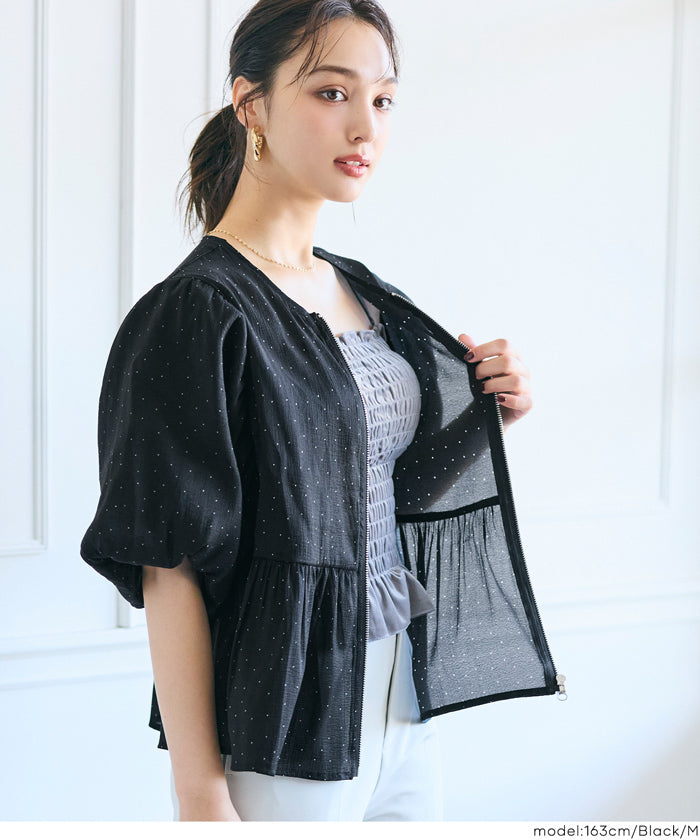コカ coca シースルーフレアブラウスジャケット （Black） Black