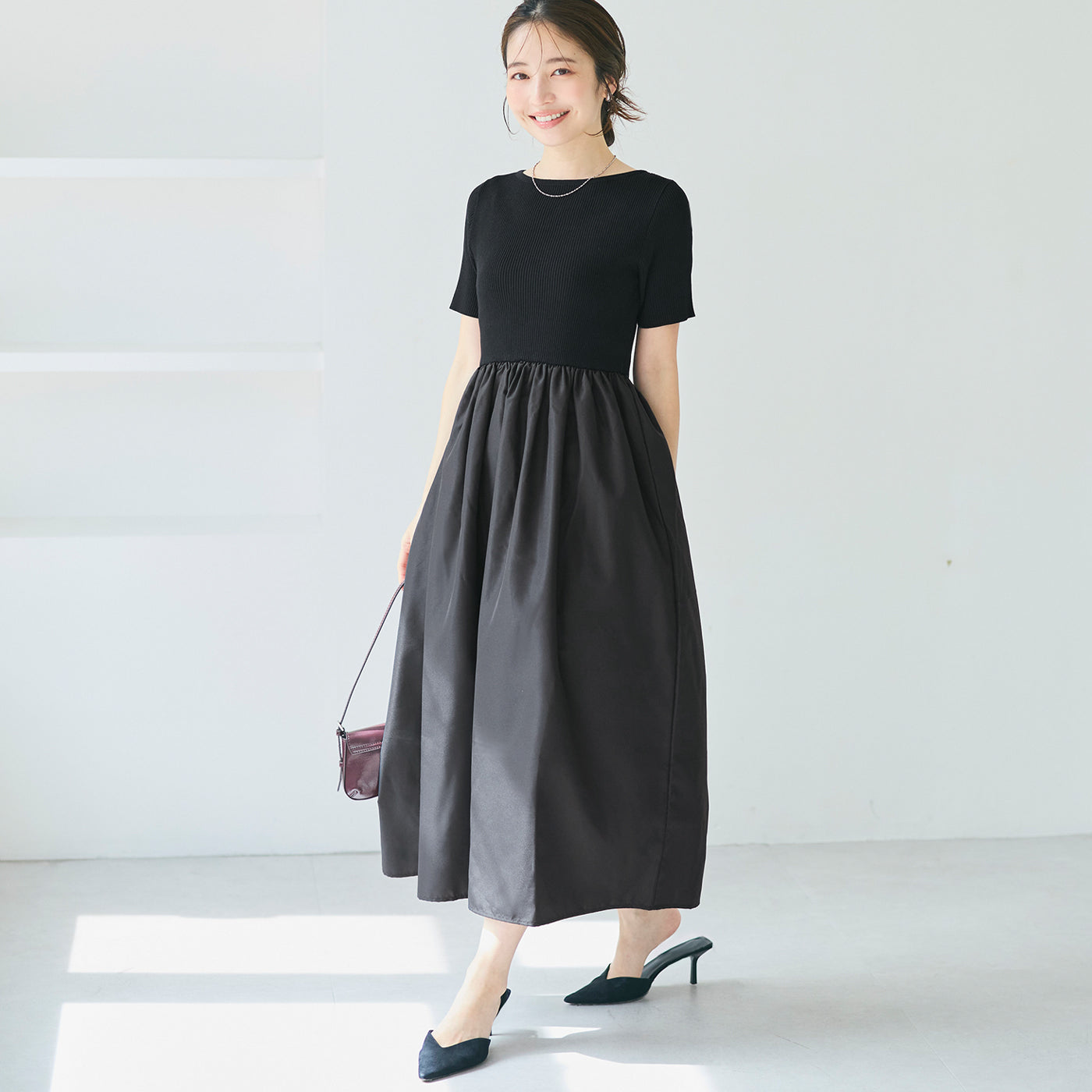 コカ coca ドッキングボートネックワンピース （Black） Black
