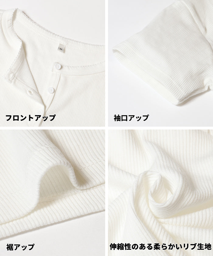 コカ coca リブヘンリーネックTシャツ （Black） Black