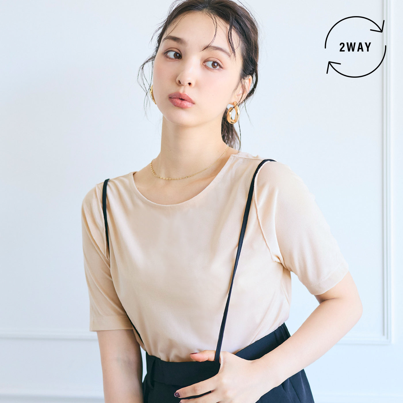 コカ coca 2WAYベロア半袖トップス （Lt.beige） Lt.beige