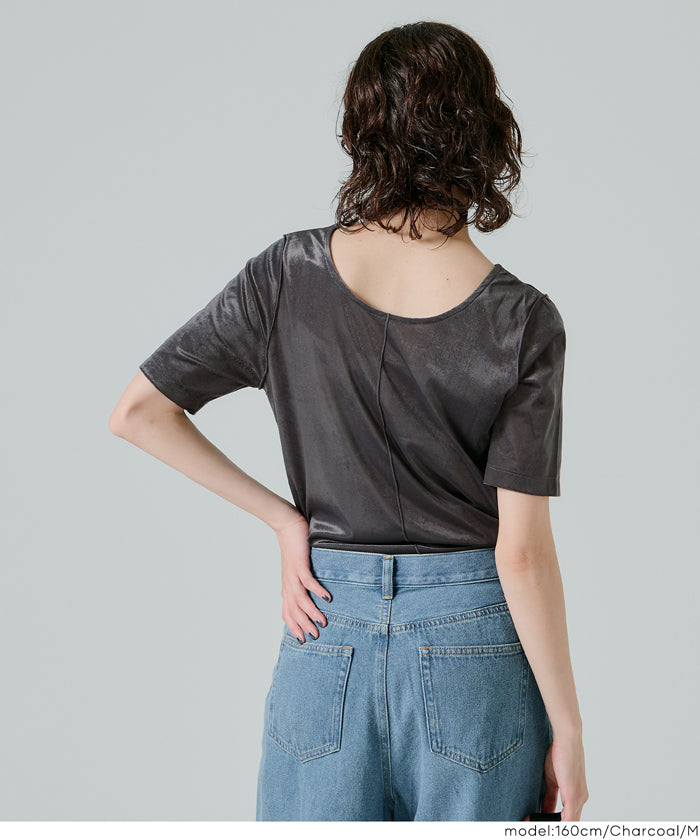 コカ coca 2WAYベロア半袖トップス （Lt.beige） Lt.beige