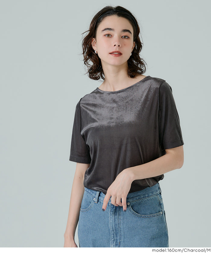 コカ coca 2WAYベロア半袖トップス （Lt.beige） Lt.beige
