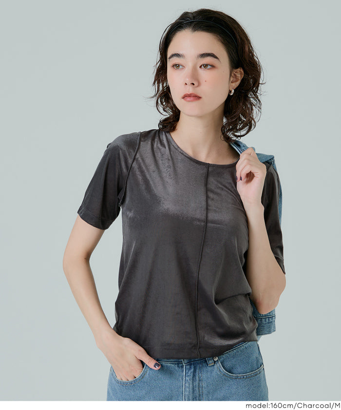 コカ coca 2WAYベロア半袖トップス （Lt.beige） Lt.beige