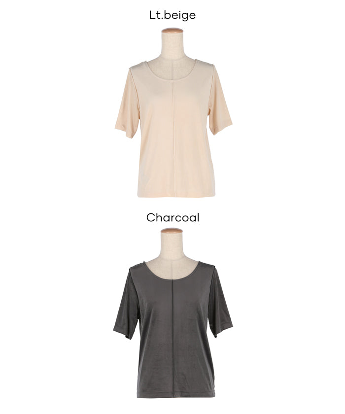 コカ coca 2WAYベロア半袖トップス （Lt.beige） Lt.beige