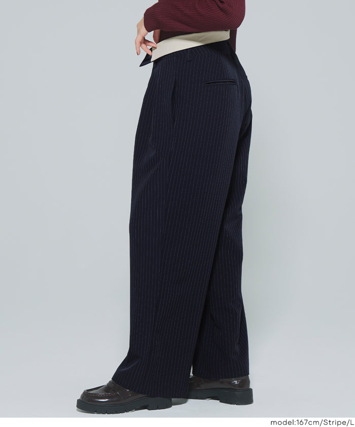 コカ coca ウエストデザインワイドパンツ （Stripe） Stripe