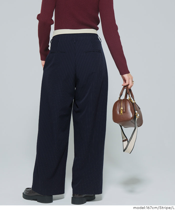 コカ coca ウエストデザインワイドパンツ （Stripe） Stripe