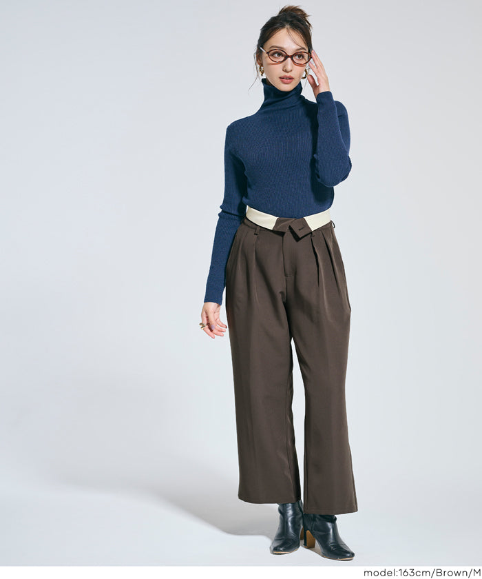 コカ coca ウエストデザインワイドパンツ （Stripe） Stripe