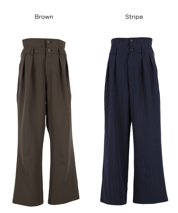 コカ coca ウエストデザインワイドパンツ （Stripe） Stripe