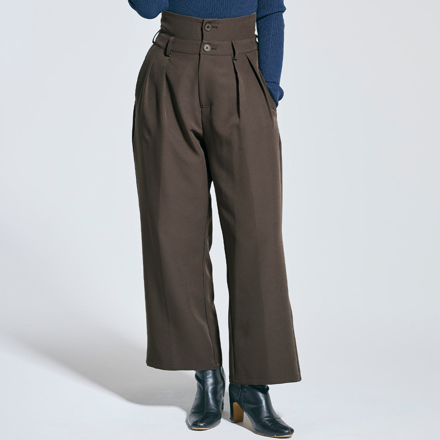 コカ coca ウエストデザインワイドパンツ （Brown） Brown