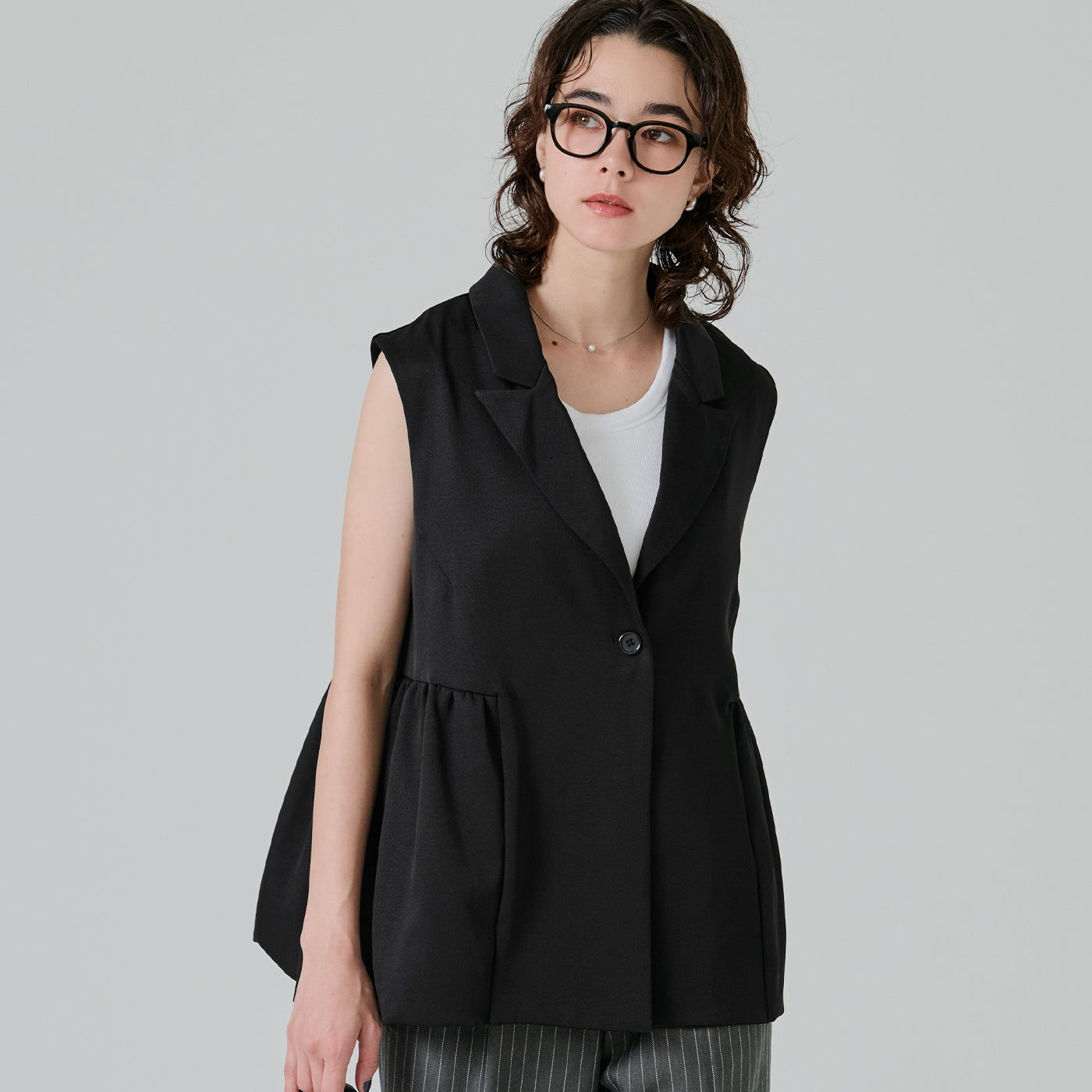 コカ coca バルーンヘムベストジャケット （Black） Black