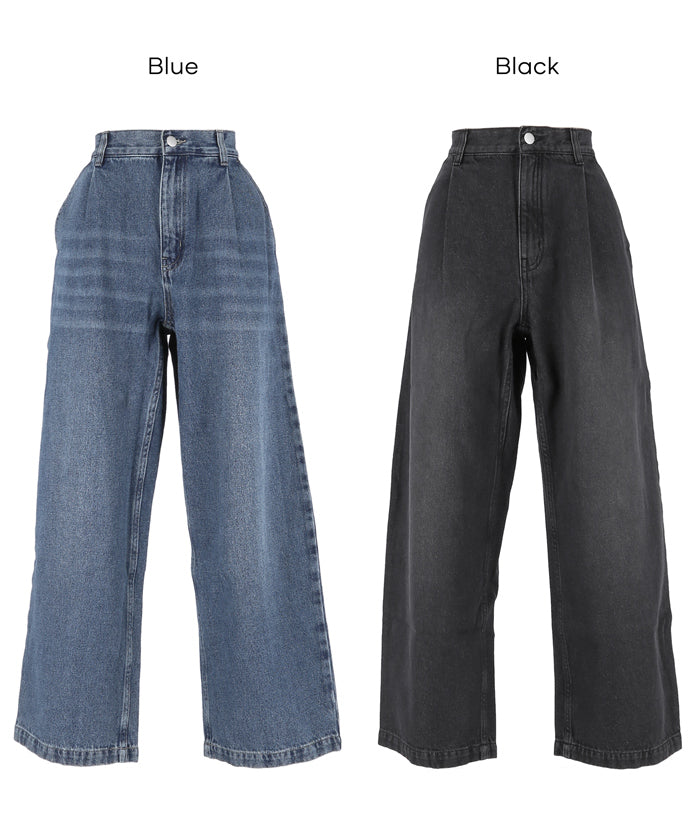 コカ coca タックデニムパンツ （Blue） Blue