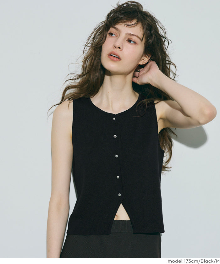 コカ coca ボタンニットベスト （Black） Black