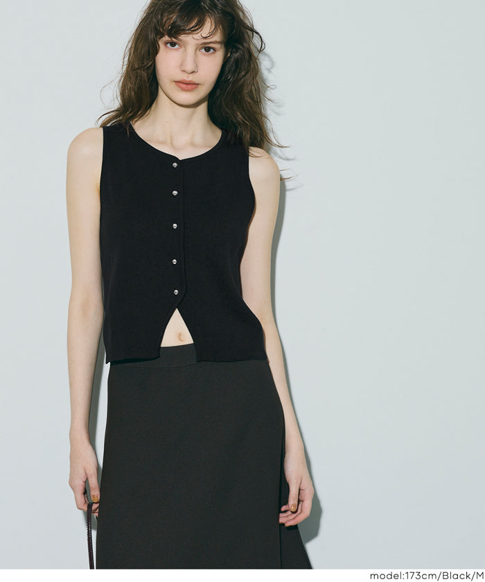 コカ coca ボタンニットベスト （Black） Black