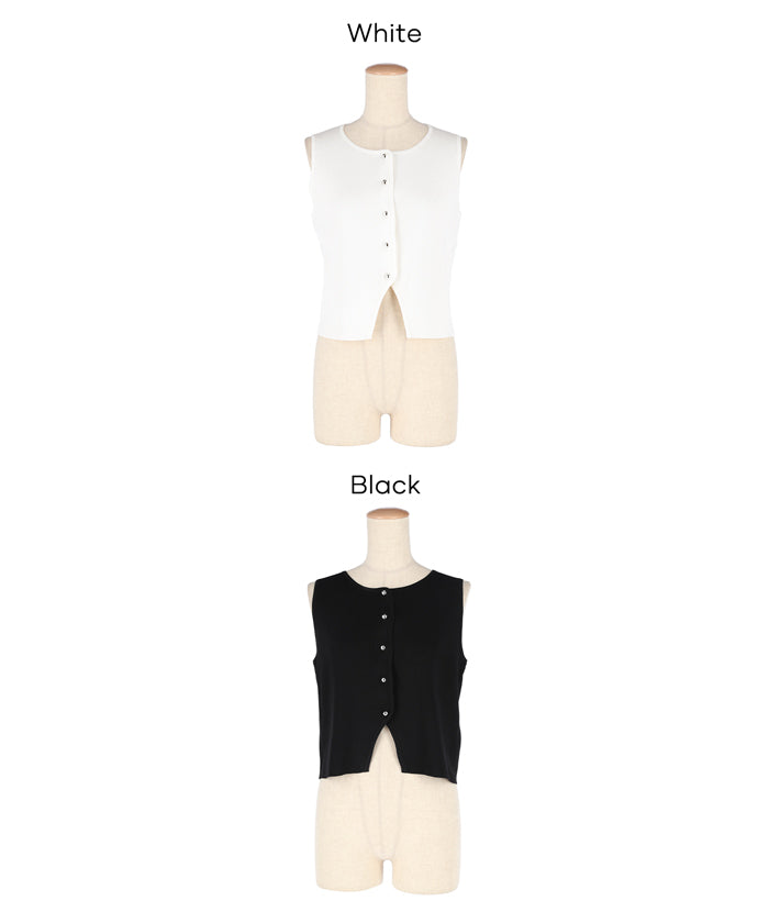 コカ coca ボタンニットベスト （Black） Black