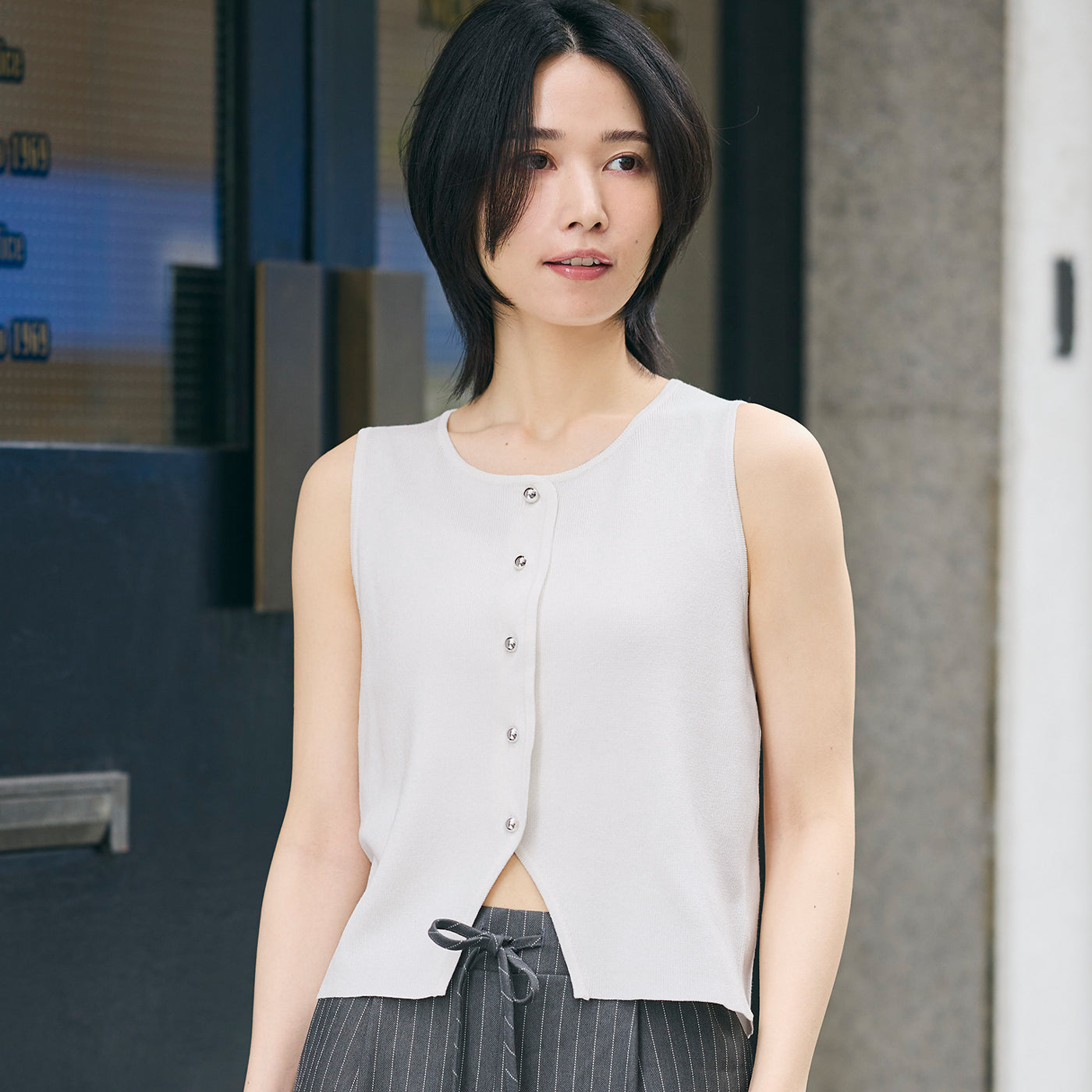 コカ coca ボタンニットベスト （White） White