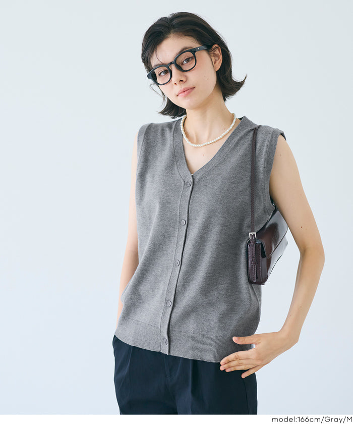 コカ coca Vネックニットベスト （Gray） Gray