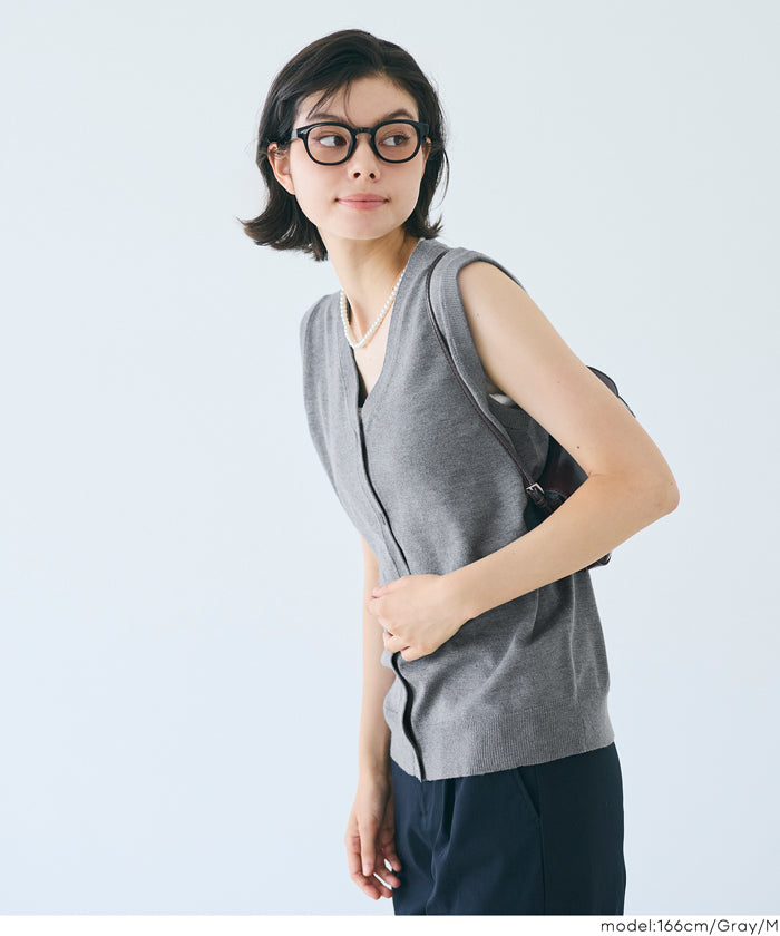 コカ coca Vネックニットベスト （Gray） Gray