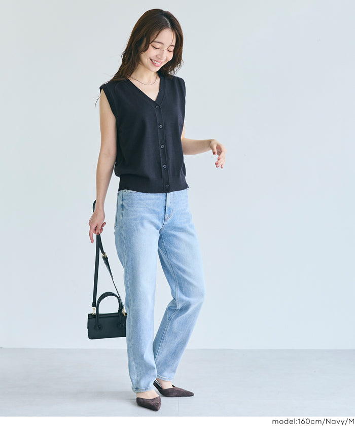 コカ coca Vネックニットベスト （Gray） Gray
