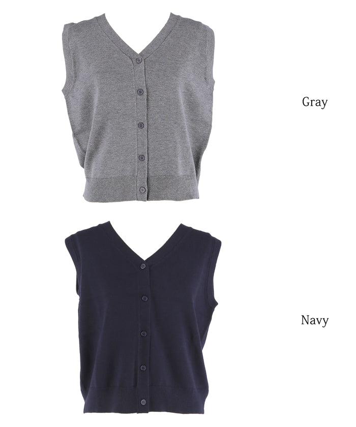 コカ coca Vネックニットベスト （Gray） Gray