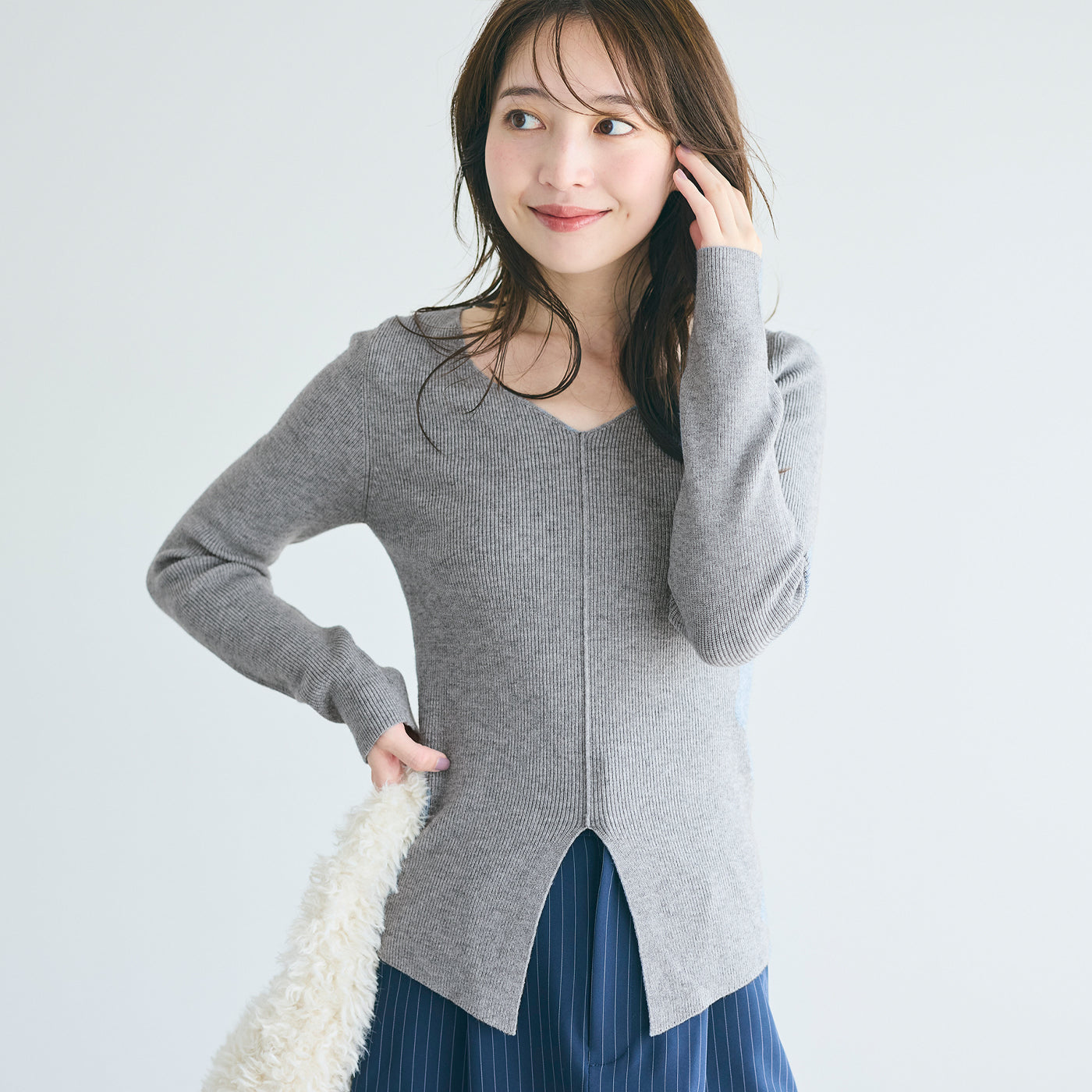 コカ coca フロントスリットニット （Gray） Gray