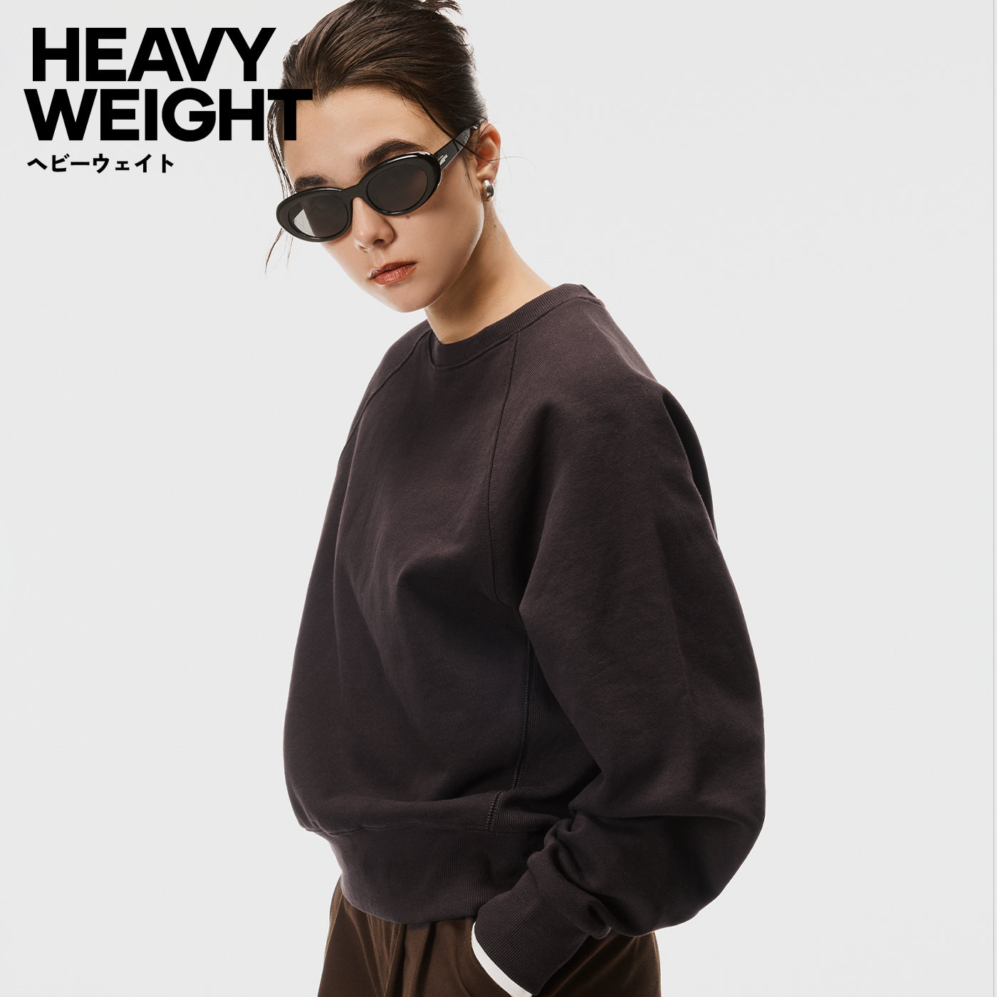 コカ coca ヘビーウェイト裏毛 ラグランスリーブスウェット （Brown） Brown