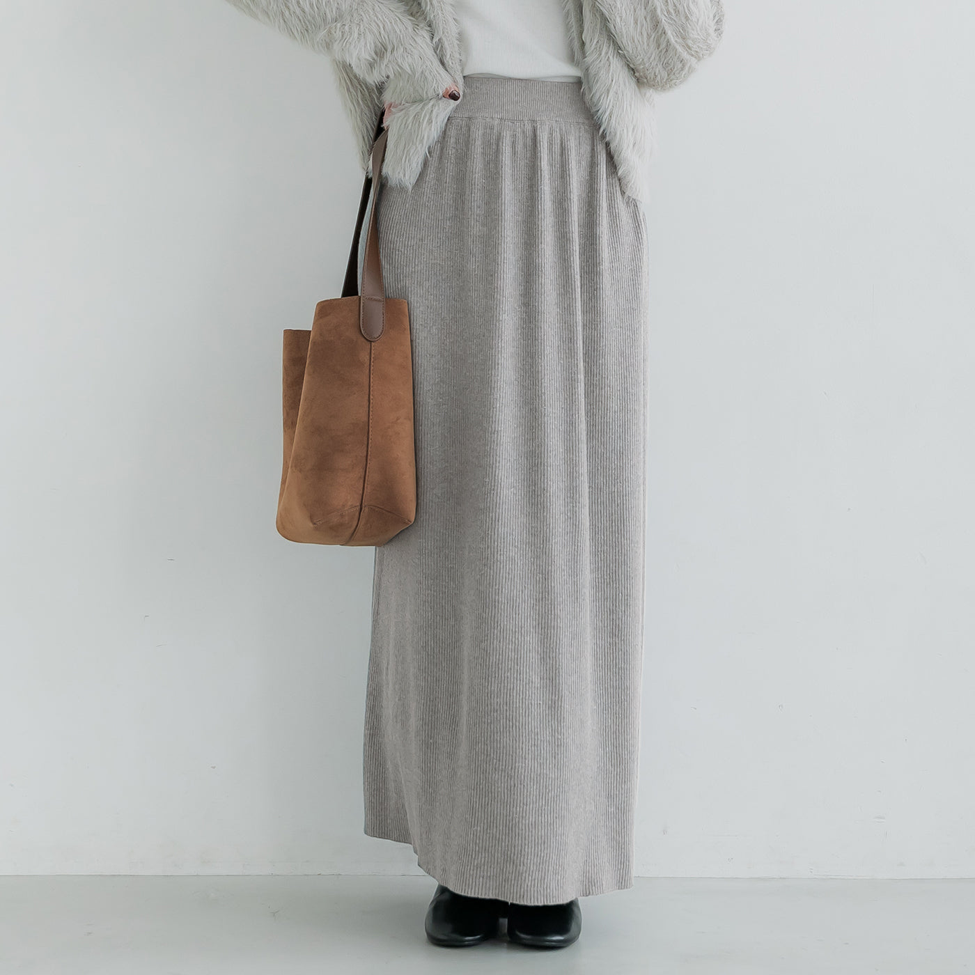 コカ coca とろみリブニットスカート （Gray） Gray