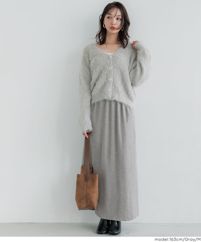 コカ coca とろみリブニットスカート （Gray） Gray