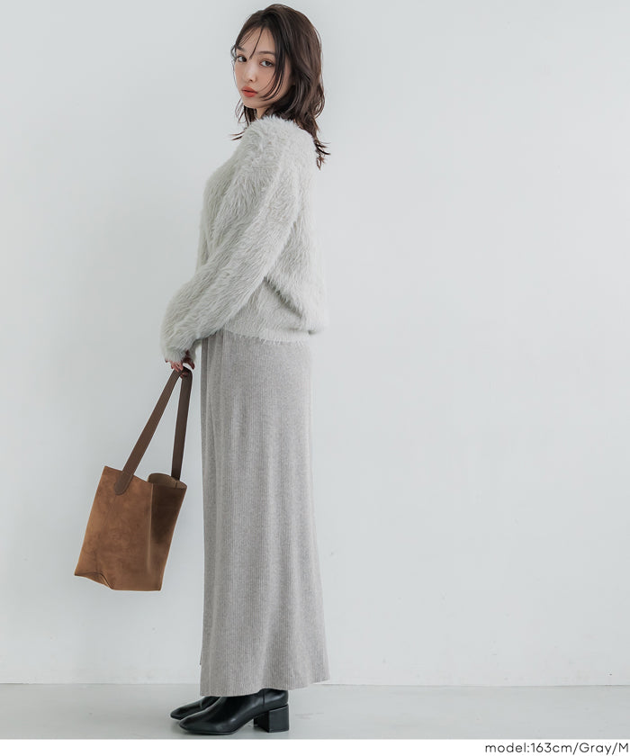 コカ coca とろみリブニットスカート （Gray） Gray