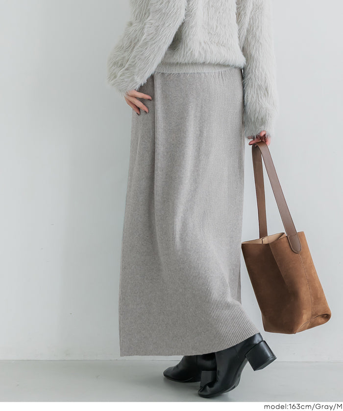 コカ coca とろみリブニットスカート （Gray） Gray