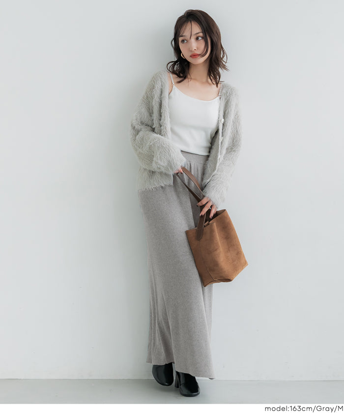 コカ coca とろみリブニットスカート （Gray） Gray