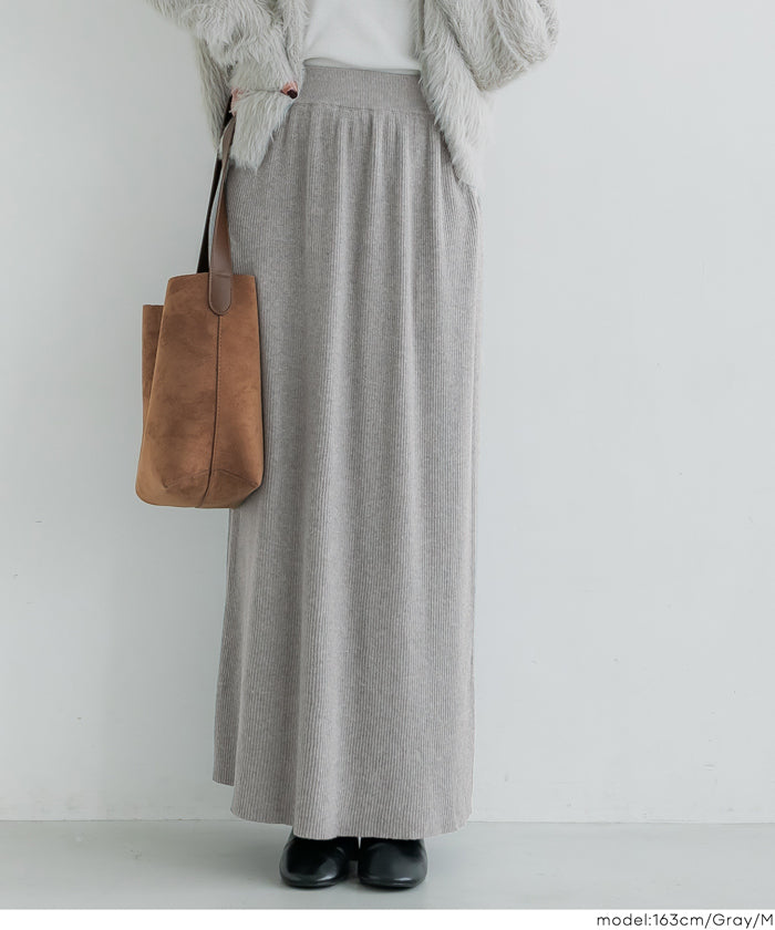 コカ coca とろみリブニットスカート （Gray） Gray