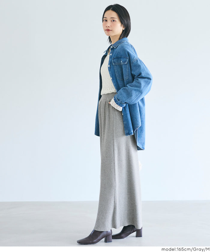 コカ coca とろみリブニットスカート （Gray） Gray