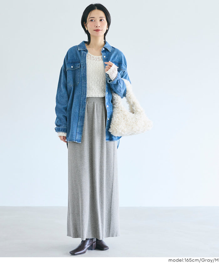 コカ coca とろみリブニットスカート （Gray） Gray