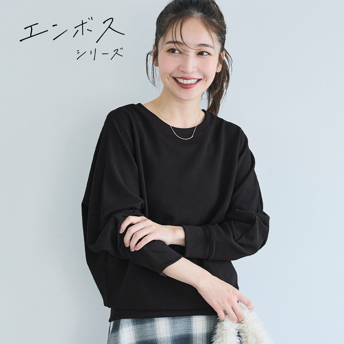コカ coca エンボスドルマントップス （Black） Black