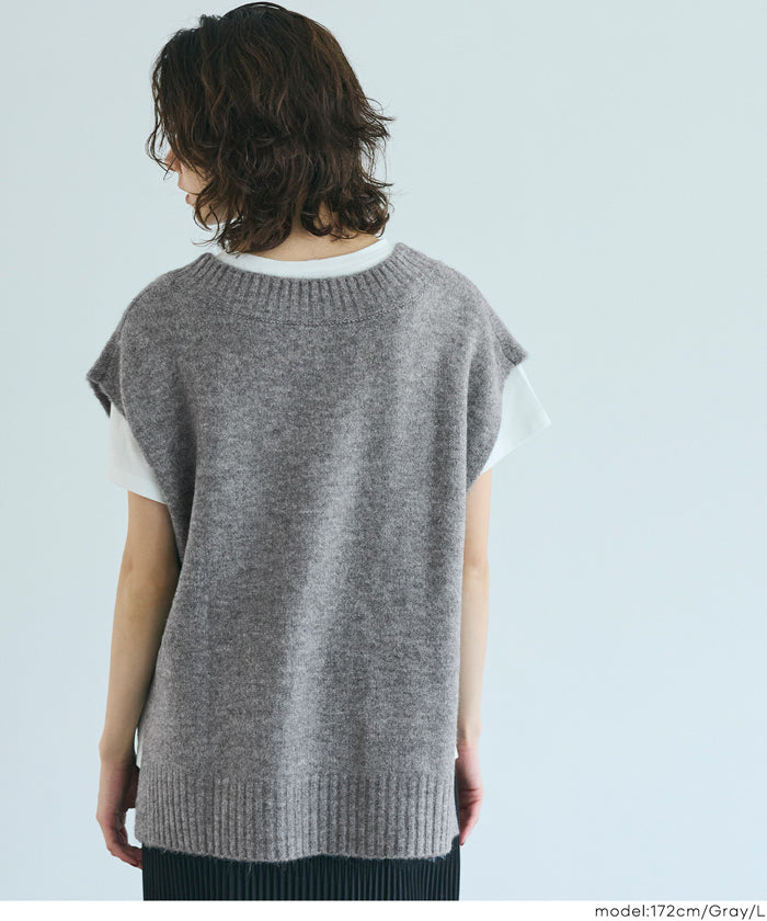 コカ coca ヤク風Vネックニットベスト （Gray） Gray