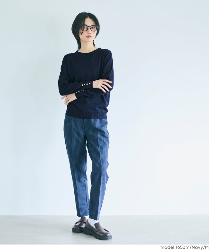 コカ coca 袖金ボタンニットトップス （Ivory） Ivory